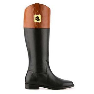Lauren Ralph Lauren two tone burnished leather riding boots